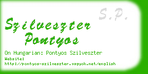 szilveszter pontyos business card